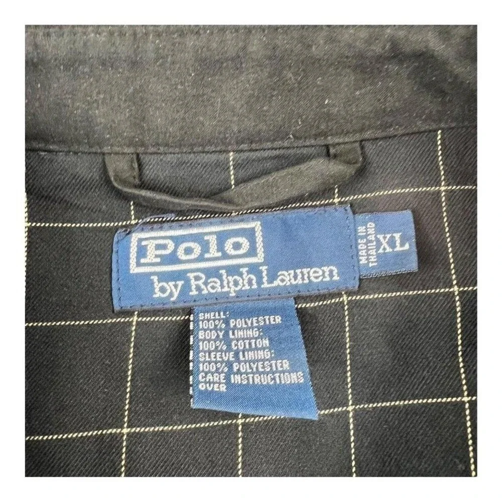 Polo by‎ Ralph Lauren Black Harrington Full Zip Pony Bomber Jacket Mens Size XL